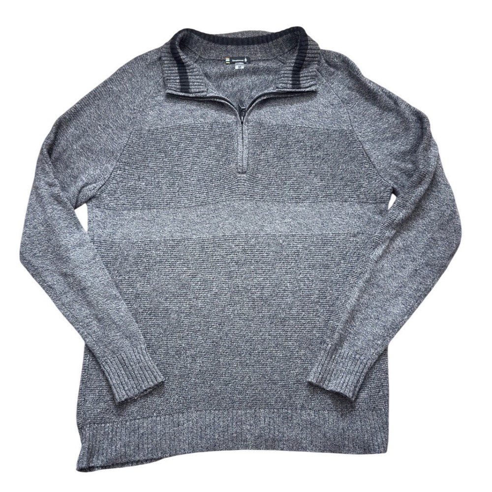 Smartwool Mens Gray Merino Wool Blend Quarter Zip Sweater SW000296 Size M zz85